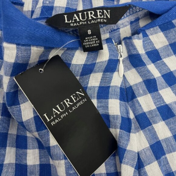 Lauren Ralph Lauren NWT Black Label Blue Gingham Tiered Check Maxi Skirt - Picture 11 of 13